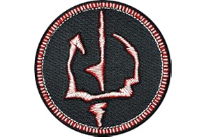 EXPRESS-STICKEREI Saurons Sign of Mordor Patch | Iron-on Middle Earth Patch for All Fabrics | Sauron Sticker for Clothing and Leather | Movie Merchandise LOTR Emblem | 75x75 mm