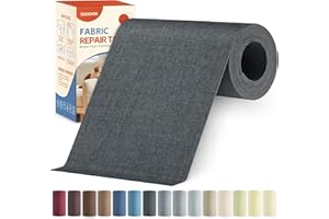 SGOOYIR Tissu Autocollant Reparation Gris Plus Foncé, 10x200cm Patch de Réparation pour Tissu de Lin, Kit de Réparation des Patch Autocollant pour Meubles, Siege Auto, Vêtements, Chaises, Canapés, Coussins