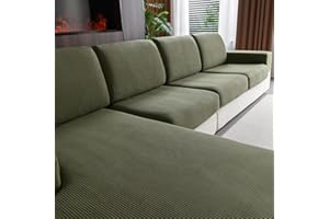 OHSIO Stretch Sofa Covers for Sectional Couch – Soft Washable Sofa Slipcovers 2 3 4 Seater, Pet-Friendly, Anti-Slip Furniture Protector(1 Piece Chair Cover, Green)
