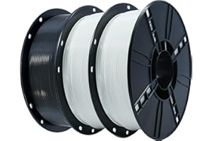 iBOSS Pla Plus (Pla +) Filamento Impresora 3d 2 Blanco Y 1 Negro 1,75 mm，PrecisióN Dimensional +/- 0,02 mm，Bobina De 1 Kg (2,2 Lbs) Filamento De ImpresióN 3d Para Impresora 3d