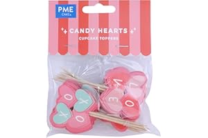 PME San Valentín Toppers para pasteles - Corazones de Caramelo, Set de 24