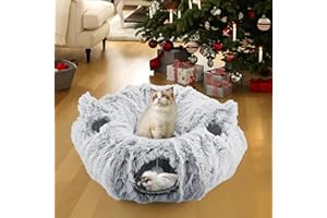 Luvore Tunnel per Gatti, Giochi interattvi per Gatti, Tunnel Rotondo a Forma di Ciambelle per Animali Domestici, Giocattolo per Gattini e Conigli