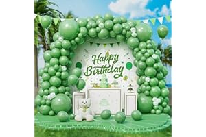 ROXISTAR Globos Verde Salvia, 143 Piezas Diferente Tamaño Arco Guirnalda de Globos Verdes Oliva Aguacate Retro para Niñas Mujeres Fiesta de Cumpleaños Decoraciones Baby Shower Boda San Valentín Aniversario