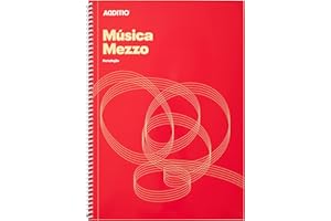 ADDITIO - Cuadernos de música MEZZO| Adaptados a todas las edades y procesos de aprendizaje| 12 pentagramas de 9 mm| Portapartituras| Páginas anotaciones| Tamaño A4| Papel ecológico| Espiral| Rojo|