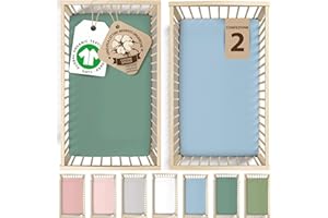 Lenzuola Lettino 120x60 cm, Cotone Biologico GOTS, 190GSM Doppio Spessore, Extra Morbido Lusso, Confezione da 2 – Bunnyjik