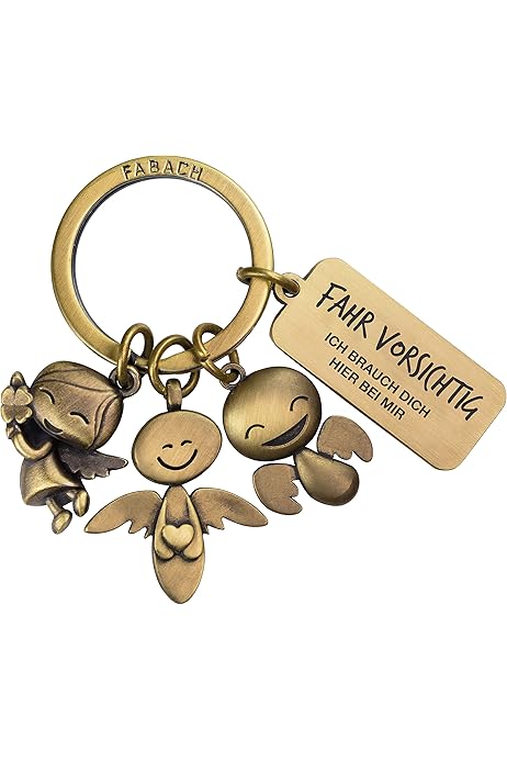 Portachiavi Angelo Custode Con Volante - Regalo Portafortuna Per Automobilisti, In Metallò - Foto 11