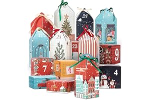 DIY julkalendrar att fylla, 25 numrerade tomma adventskalender huslådor, 2025 nedräkning adventskalendrar överraskning presen