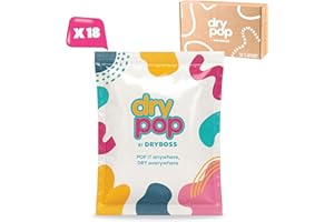 DRYBOSS Pack 18 Sachets Antihumedad Cajones – Deshumidificador DRYPOP 20G | Absorbente de Humedad Seguro y Compacto para Cajones, Armarios, Trasteros, Baño, Coche, Cocina y Espacios Pequeños