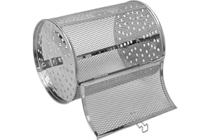 HEEPDD Okrągły Kosz Grillowy Obrotowy 360°, Ruszt do Piekarnika, Klatka do Grilla na Rożen, Akcesoria do Grillowania na Imprezy, Kemping, Piknik