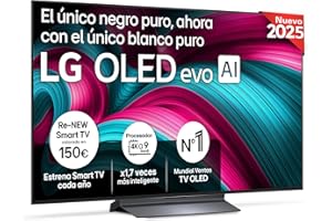 LG OLED55C54LA - TV 55", OLED EVO 4K, Smart TV AI C5, WebOS 25, Super Upscaling, Dolby Vision y Dolby Atmos, AMD FreeSync, Alexa/Google Assistant, Negro