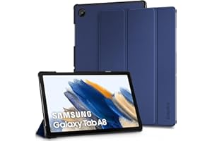 EasyAcc Funda Carcasa Compatible con Samsung Galaxy Tab A8 10.5 2021/2022 (SM-X200/SM-X205, Ultra Slim PU Protectora Carcasa con Función de Soporte, Azul Marino