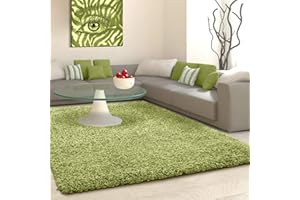 VICEROY BEDDING SHAGGY RUG Rugs Living Room Large Soft Touch 5cm Thick Pile Modern Bedroom Living Room Area Rugs Non Shed (Green, 120cm x 170cm (4ft x 6ft))