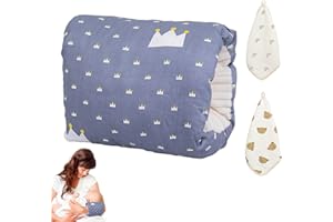 Jokureao Breastfeeding Arm Pillow Set, Cozy Cradle Pillow, Baby Nursing Arm Breastfeeding Pillow, Soft Nursing Arm Pillow with 2 Square Towels, Pillow for Feeding Baby (Dark blue)