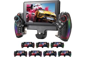 zerotop Mando para Nintendo Switch/OLED & PS Host, Funda Gamepad Inalámbrico Empuñadura Mango Retráctil Recambio Mando Pro Modo 7 Colores RGB Luz Deslumbrante 6 Ejes Vibración Turbo Wake Up