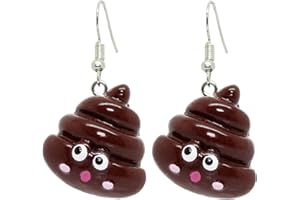 Bluebubble MY EMOJI Smiling Pile Of Poo Dangle Earrings on Gift Card