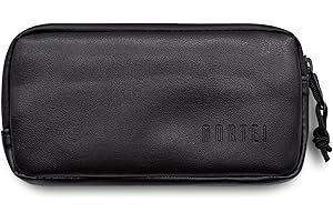 NORTEI Funda Móvil Ciclismo Impermeable de Cuero PU - Cartera Móvil Bicicleta con 5 Bolsillos Interiores - 185 x 90 mm - Smartphones hasta 6,8” – Tracker Case PU Leather (Negro)