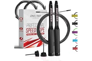 ONE REP Comba Crossfit Profesional de Aluminio - Speed Jumping Rope - Combas Fitness con Rodamientos y Mango Antideslizante, Jump Rope, Cuerda Saltar, Jumping Boxeo. Para Mujer, Hombre