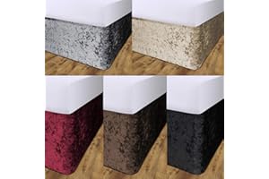 JOHN AIRD Crushed Velvet Elasticated Divan Bed Valance (Silver, Single)