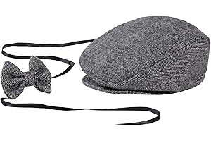 Matissa Berretto da Newsboy piatto e papillon Set Gatsby Cap Pageboy Cappello da Golf