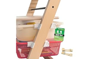 EmSoLi Adaptor Light Brown for Ikea Trofast Box Basket Wire Basket Compatible with Stokke Tripp Trapp Baby High Chair Children's Chair Accessories Attachment