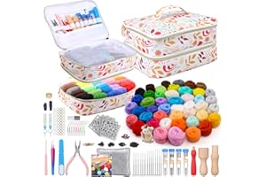 Riddur Lot de 385 feutres aiguilletés, 45 couleurs, kit de démarrage complet avec outils de feutre de base et accessoires de laine pour filer à la main, matériel de feutre pour débutants