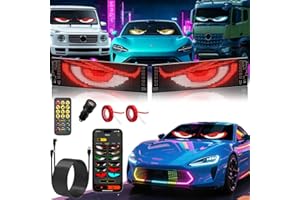 ONHERM 2 Stück Devil Eyes Light For LKW, Cars LED Auge Lichter (92*374mm), Programmierbare Flexible LED-Panel, Fernbedienung & Bluetooth APP-Steuerung, Geeignet für Autos, LKWs, Party, Billboard, Geschenke