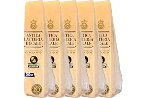 Parmigiano Reggiano Dop 24 mesi da Allevamento e Agricoltura Sostenibili - Premiata Produzione Artigianale dal 1949 - Formaggio Naturalmente Privo di Lattosio ANTICA LATTERIA DUCALE (500g - 5pz)