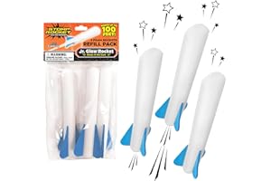 Stomp Rocket Oryginalne rakiety Jr. Glow Rocket, 3 rakiety, outdoorowe zabawki rakietowe, prezent dla chłopców i dziewczynek, od 3 lat