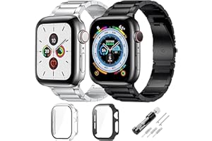ACKDINE Kompatible Apple Watch Armband mit Gehäuse, Metall Apple Watch Armbänder mit Gehäuse für iWatch Ersatzarmband für Männer und Frauen Ultra 49 mm Serie 10 46 mm 42 mm