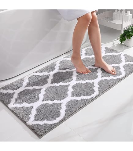 Goodway Badematten Set Paris – 2-teilig, Grau-schwarz Mit Ausschnitt, Rutschfeste Unterseite, 58x90 & 55x55 Cm