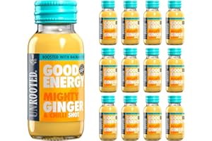 UNROOTED Mighty Ginger Shots Multipack - Immune System and Natural Energy Booster - 12 x 60ml Bottles - Ginger, Turmeric, Chilli & Baobab
