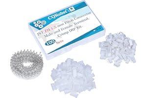 CQRobot JST ZH 1,5 mm Passo 5-Pin JST Connettor IC Spina Maschio, Alloggiamento Presa Femmina e Terminale Crimpare Forma T Suite. 100 Set / 700 Pezzi JST ZH Adattatore Connettore Cavo Gruppo.