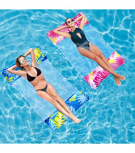 TAIHOBO Hamac Piscine Gonflable 4-en-1 – Matelas Flottant Filet Avec Porte-Gobelet Citron Vert, Ultra Confort Pour Adultes Et Enfants