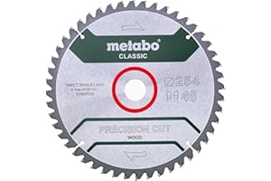 Metabo precision cut wood - classic 628061000 Lame de scie circulaire 254 x 30 mm Nombre de dents: 48 1 pc(s)