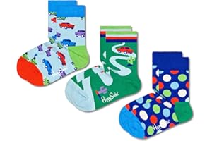 Happy Socks para Niños para Verano – Calcetines de Algodón en Divertidas Cajas de Regalo – Patrón con Helado y Coches