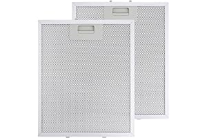 BlueXP 2 Piezas 305 x 267 mm Filtro Campana Cxtractora AEG Blanco Alta Capacidad de Almacenamiento de Aceite Resistente a Altas Temperaturas - Repuesto de 5 Capas