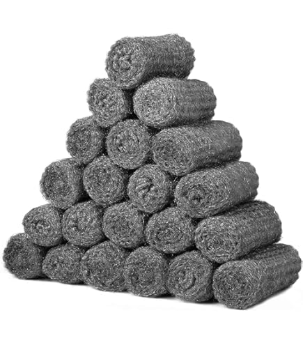 Rust Removal Wool TROLLULL Steel Wool Pads - 10 Pack Plumber's Choice For Cleaning Copper Pipes & Metal Surfaces Metal Polishing Pads