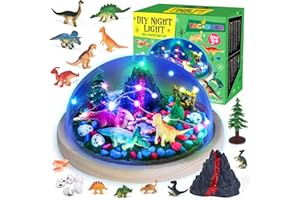 Tacobear Kits de Loisirs Créatifs Veilleuse Bricolage Veilleuse Dinosaure Kit Bricolage Enfant Jouet Créatif Jouet Activités Manuelles Cadeau Créatif pour Enfants Garçons 5 6 7 8 9 10 Ans