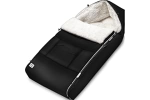 Monzana® Réducteur de lit bébé - Chancelière Universelle Noir pour Poussette landeau ou Siege Auto, Couverture Bebe emmaillotage, nid d'ange, Gigoteuse Hiver, Plaid Cosy Avion Cabine