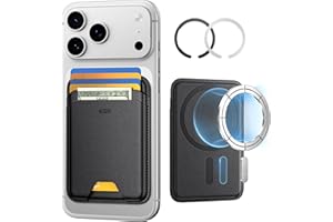 ESR Portfel MagSafe, blokowanie RFID, siła magnetyczna 3200 g, może pomieścić do 5 kart, skóra wegańska, portfel magnetyczny dla iPhone serii 17/16/15/14/13/12, nie dla 13/12 Mini, czarny