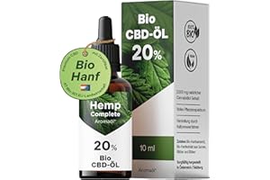 ALPEX-MED Bio CBD Öl 20% Vollspektrum - Bio Hanf CBD Tropfen mit 2.000 mg Cannabidiol - Hemp-Complete Cannabisöl - 10 ml