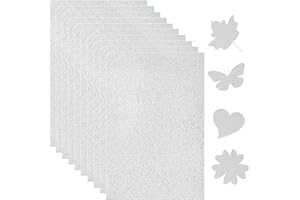 JIEYUCHU 10 Blatt Glitzerpapier, Glitzer Papier A4 Set Silber, Bastelpapier Glitzer für Scrapbooking, Grußkarten, DIY Projekte und Party-Deko