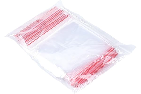 OFFICER PRODUCTS Bolsas con cierre a presión, 8 x 12 cm, 100 unidades (1 unidad), transparentes, transparentes, con cremallera, bolsas con cremallera, bolsas de polietileno, aptas para alimentos