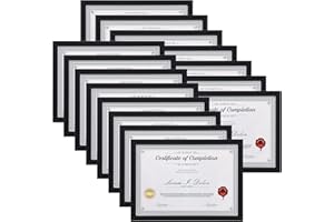 Vasemouh Cornice A4, Cornice Foto Set di 15, Portafoto da Tavolo o Parete, Perfetto per Casa Ufficio, Cornice Nera in Legno Mdf