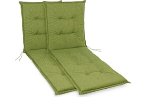 sunnypillow 2 Stück Liegenauflagen 190 x 60 - Auflage Sonnenliege Polster für Gartenliege extra dick 9cm - Polsterauflagen Outdoor, wasserdicht, UV Lichtecht für Gartenmöbel Liegestuhl Liegen - Grün