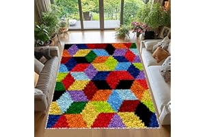 Tehocwiz Knüpfteppich Zum Selber Knüpfen 38x52 cm Knüpfhaken-Sets für Anfänger, Tapisserie Teppich Knüpf-Sets Knüpfsets Latch Hook Kit Selbst Knüpfen Set für Erwachsene