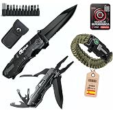 Alfa42 Multi-purpose Knife, Stainless Steel Multifunction Tool, Multi-Tool, Pliers and Pocket Folding Knife, Camping, Fishing