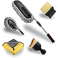 H HANUMANT ENTERPRISE 5 PCS Microfiber Car Duster Kit|Interior & Exterior Car Cleaning Detailing Tool|Scratch & Lint Free, Pollen Removing|Extendable Long Handle Duster for Car, SUV, & Motorcycle