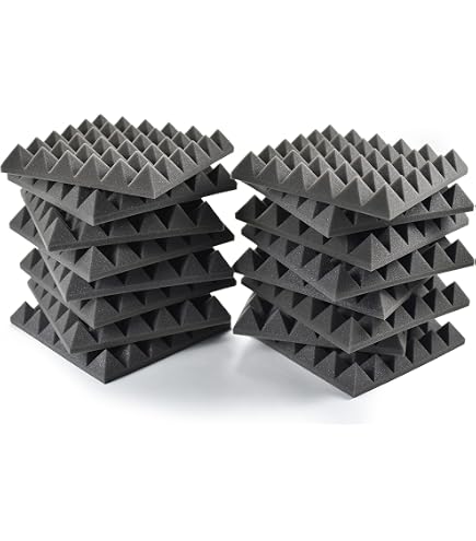 Mousse Anti Réverbération Panneaux Acoustiques ACOUSPANEL Pro - 30x30x5cm - Pack De 12 - Anthracite - Absorption Son Professionnelle Panneau Absorption Son Acouspanel