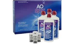 Aosept Plus 4026041001192 Linsvätska, 4x 360 ml, Flerfärgad